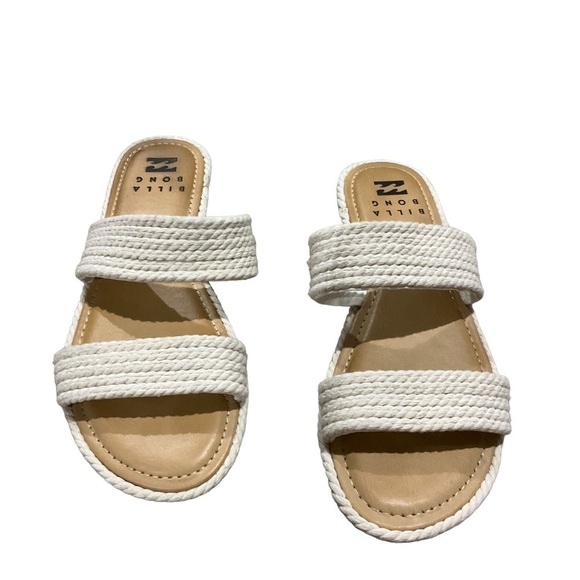 EUC Billabong Light Break Flat Sandal White Size 7 Resort Coastal Beach - Picture 3 of 4